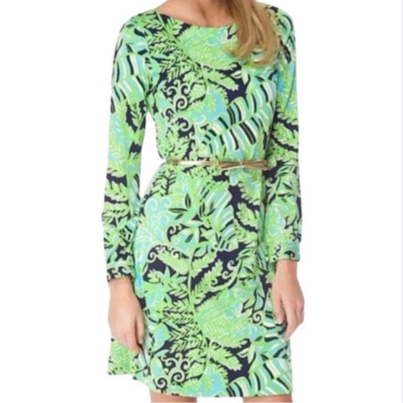 Lilly Pulitzer Dresses & Skirts - Lilly Pulitzer Ritchie Dress Boat Neck 3/4 Sleeve Silk Cotton Blend Mini Dress S